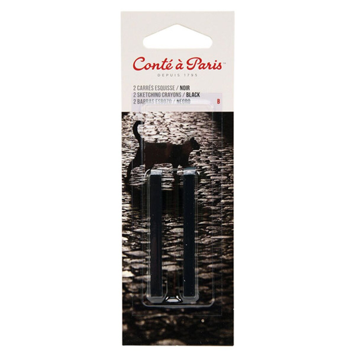 Conte Paris Sketching Crayon Black B 2 Pack